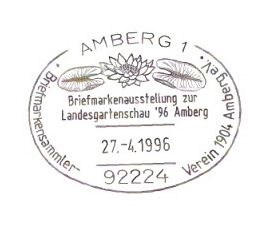 Briefmarkenausstellung zur Landesgartenschau 1996 Amberg